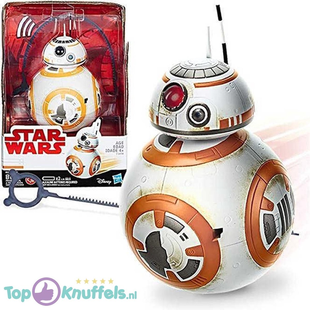 Star Wars The Last Jedi: BB-8 Interactieve Robot (Rip N Go) | Star Wars Speelgoed Speelfiguur voor kinderen | Kindercadeau Kinderkado | Star Wars best friends: Yoda, Porg, Mandalorian | Interactief speelgoed